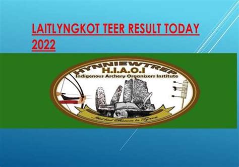 laitlyngkot teer|SHILLONG TEER OFFICIAL .